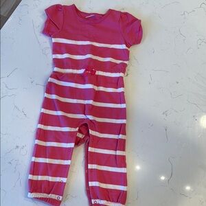 Pink and White Striped Baby Romper